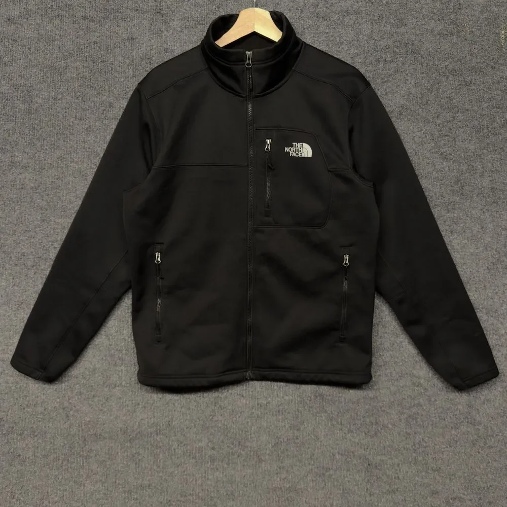 The North Face Mens Windwall Jacket Size M Black Full Zip Fleece Softshell Ski